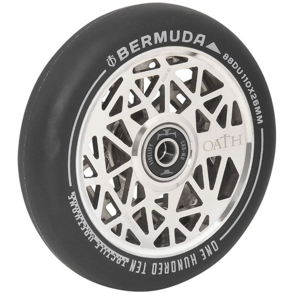 Oath Bermuda 110mm (PAIR) - Scooter Wheels Neo Silver Angle