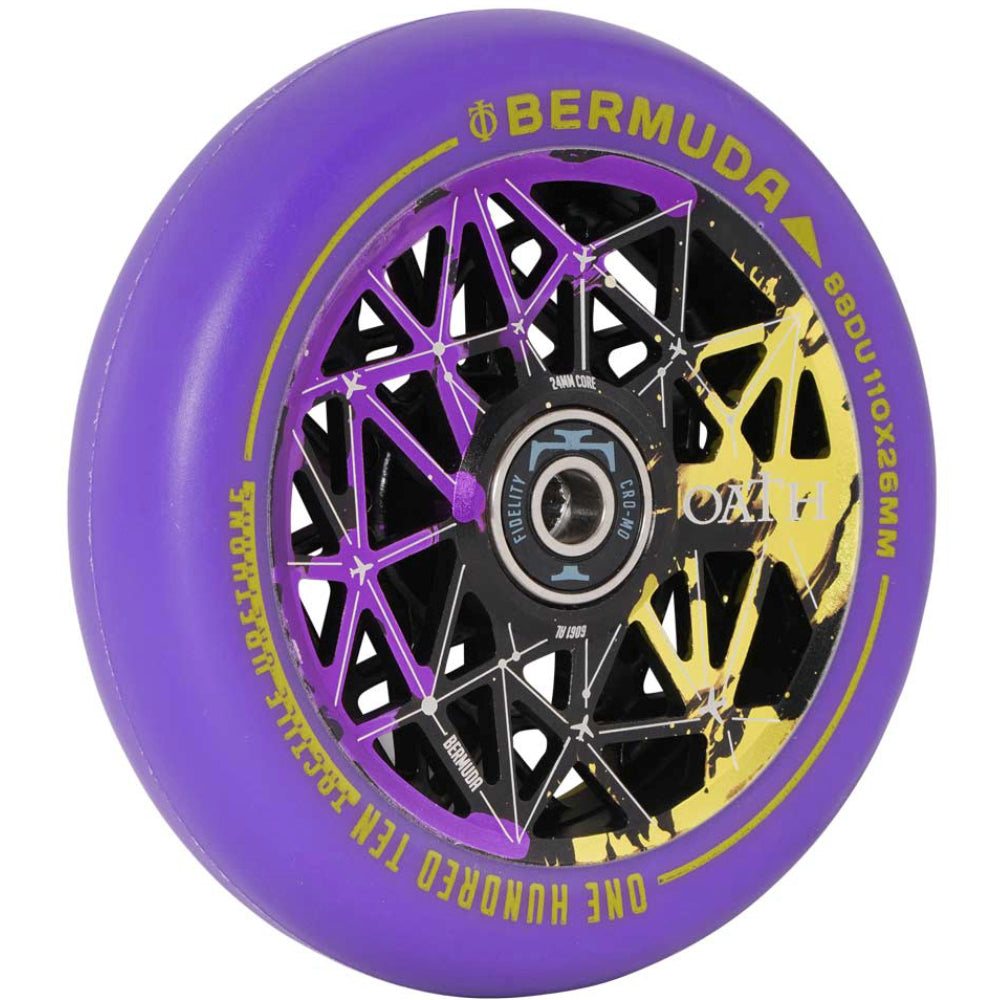Oath Bermuda 110x26mm Tri-Color - Scooter Wheels Black Purple Yellow Angle