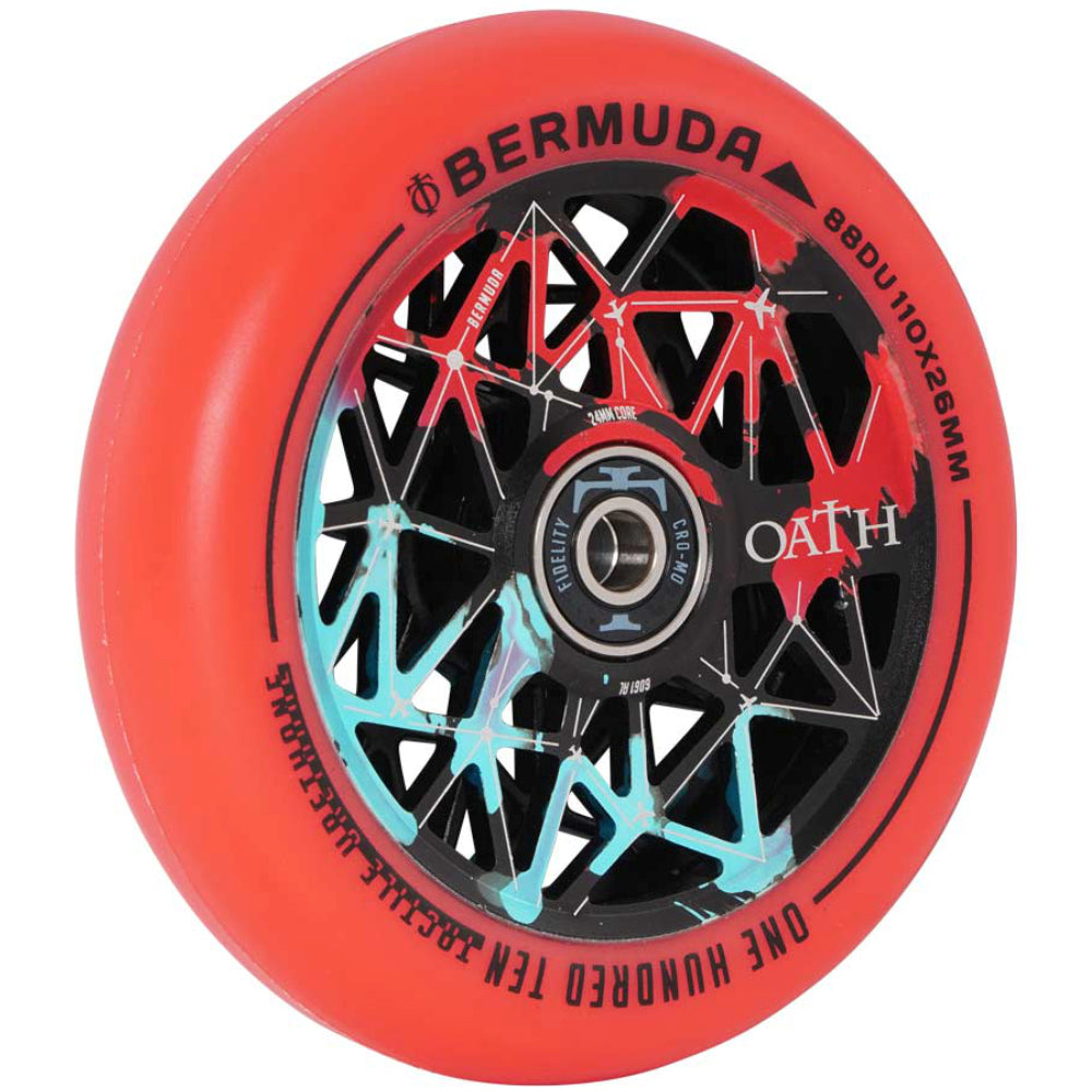 Oath Bermuda 110x26mm Tri-Color - Scooter Wheels Black Teal Red Angle