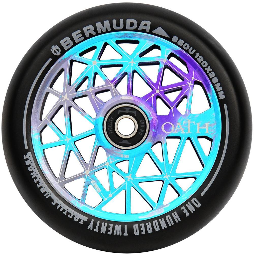 Oath Bermuda 120mm (PAIR) - Scooter Wheels Blue Purple Titanium Front