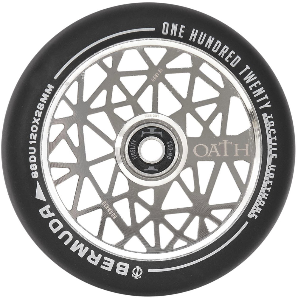 Oath Bermuda 120mm (PAIR) - Scooter Wheels Neo Silver Front