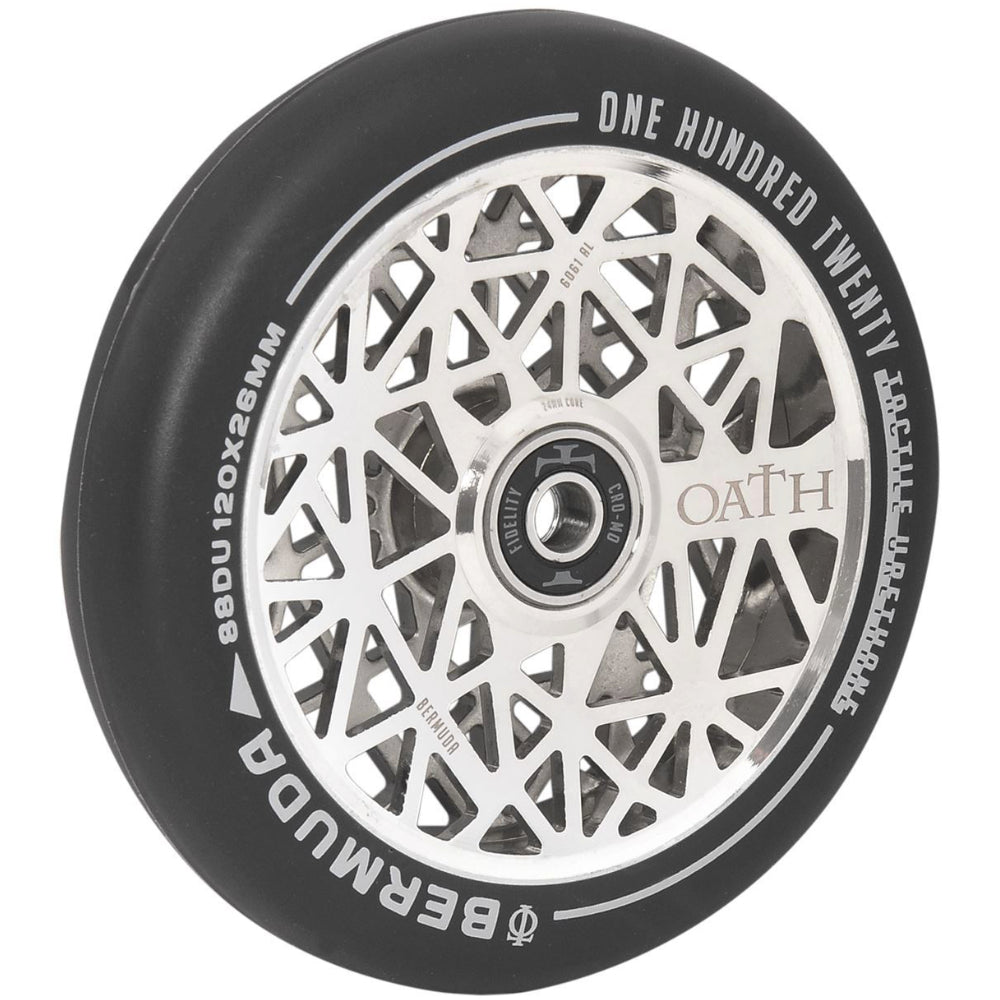Oath Bermuda 120mm (PAIR) - Scooter Wheels Neo Silver Angle