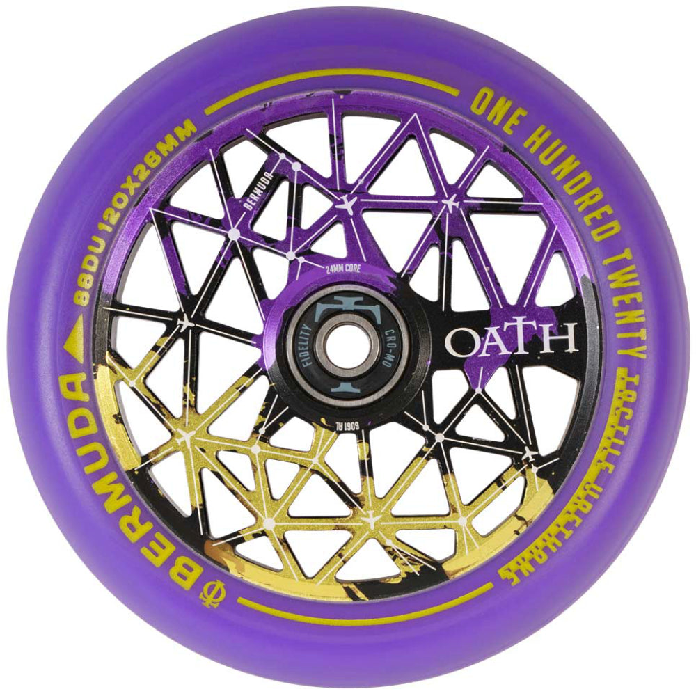 Oath Bermuda 120x26mm Tri-Color (PAIR) - Scooter Wheels Black Purple Yellow