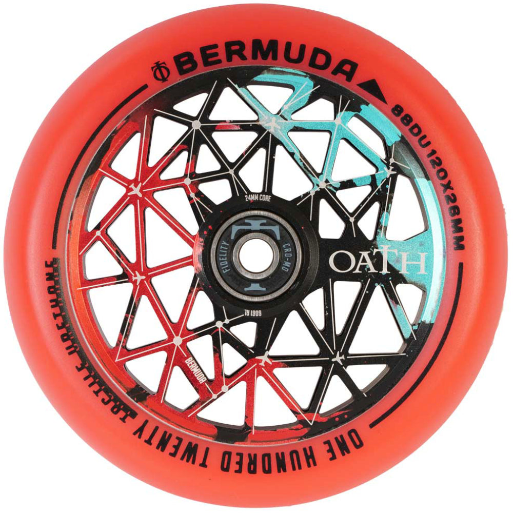 Oath Bermuda 120x26mm Tri-Color (PAIR) - Scooter Wheels Black Teal Red