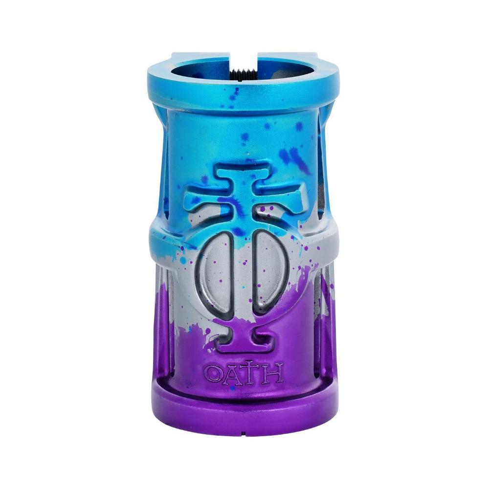 Oath Cage SCS V2 - Scooter Clamp Blue Purple Titane Front
