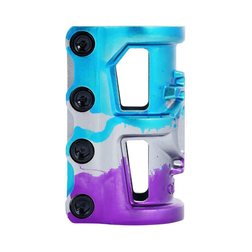 Oath Cage SCS V2 - Scooter Clamp Blue Purple Titane Side