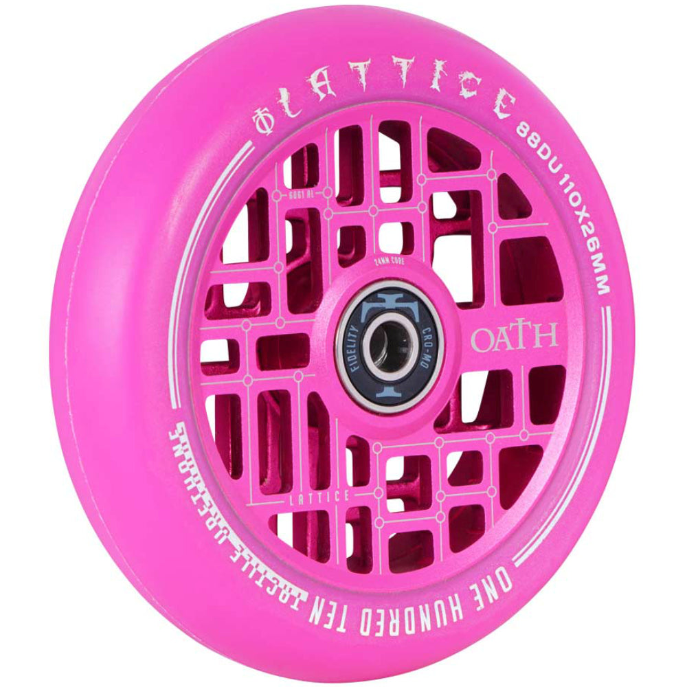 Oath Lattice 110x26mm Scooter Wheels Pink Angle