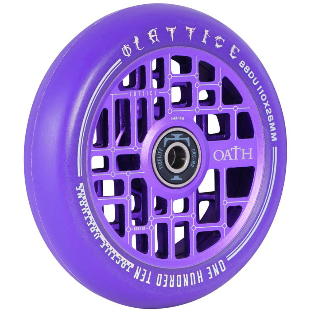 Oath Lattice 110x26mm Scooter Wheels Purple Angle