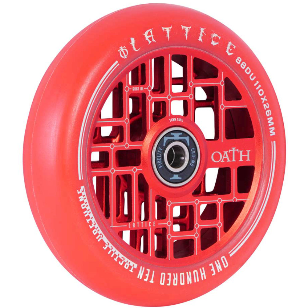 Oath Lattice 110x26mm Scooter Wheels Red Angle