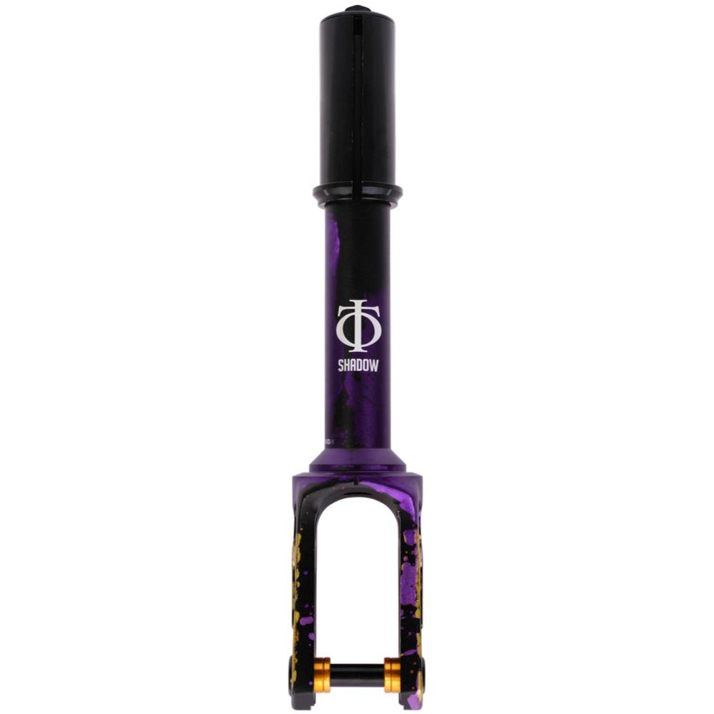 Oath Shadow IHC Scooter Fork Black Purple Yellow Front