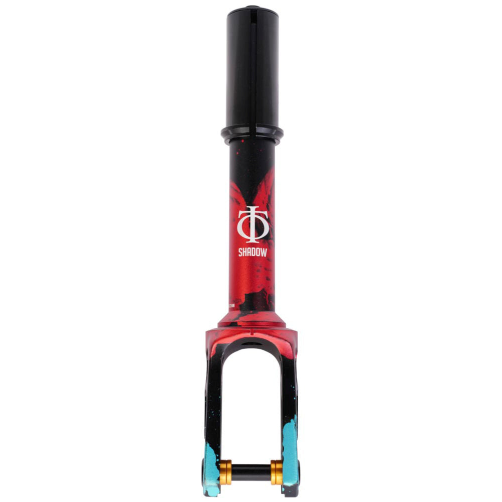 Oath Shadow IHC Scooter Fork Black Red Teal Front