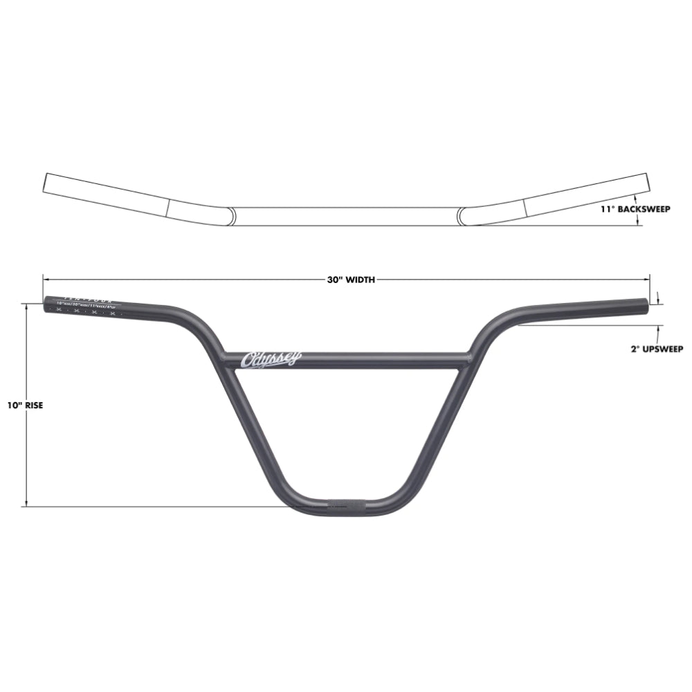 Odyssey 10-4 10" Rustproof Black - BMX Bars Specs