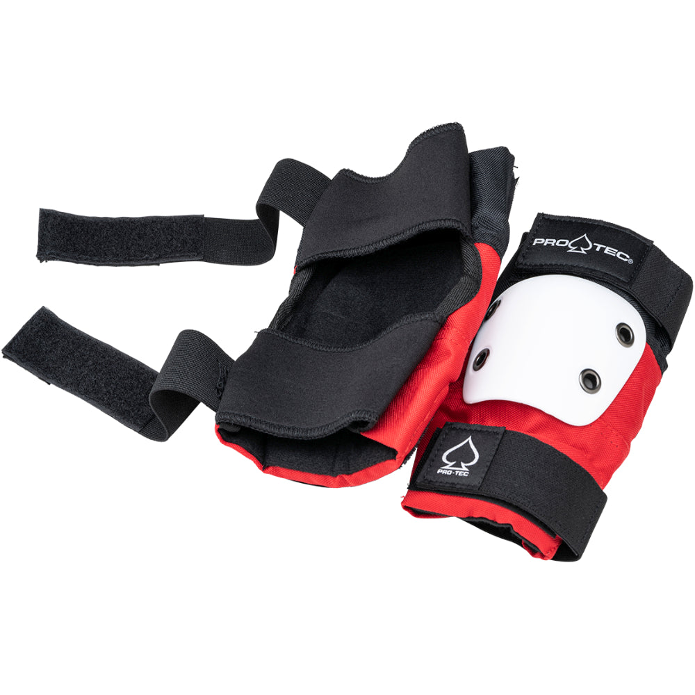 PRO-TEC Junior Street Gear 3 Pack Youth Red White Black - Pads Elbows Open