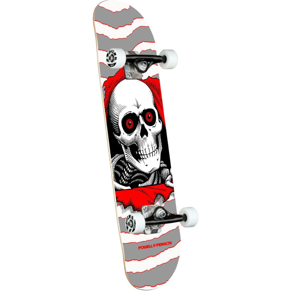 Powell Peralta Ripper One Off Silver 8.0 - Skateboard Complete Angle