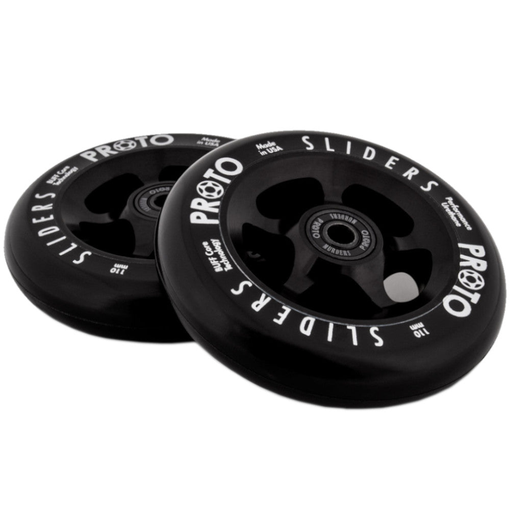 Proto Sliders 110mm Black (PAIR) - Scooter Wheels Set Made in USA