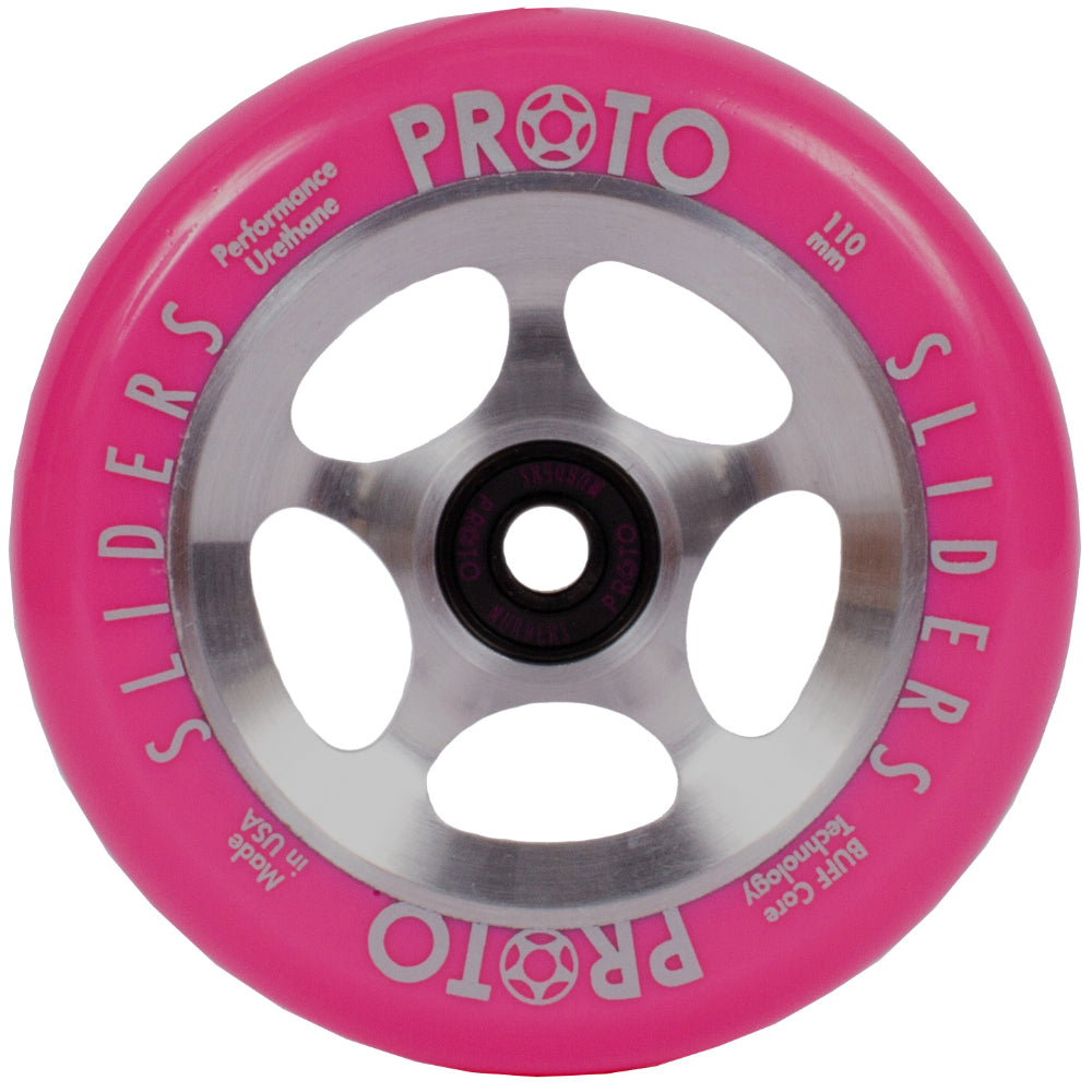Proto StarBright Sliders Neon Pink 110mm Freestyle Scooter Wheels