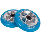 Proto StarBrights Sliders Neon Blue Raw Core 110mm Freestyle Scooter Wheels Pair 