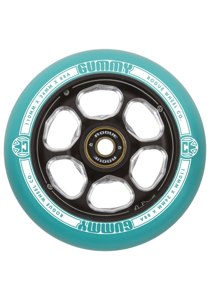 Rogue Dan Barret Signature Gummy (Pair), Scooter Wheels, Green Black