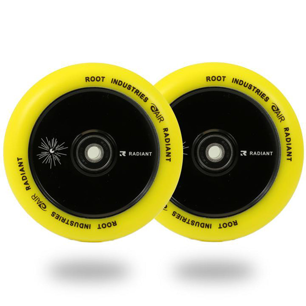 Root Industries 110mm Radiant Air Wheels (PAIR) - Scooter Wheels Yellow Highliter