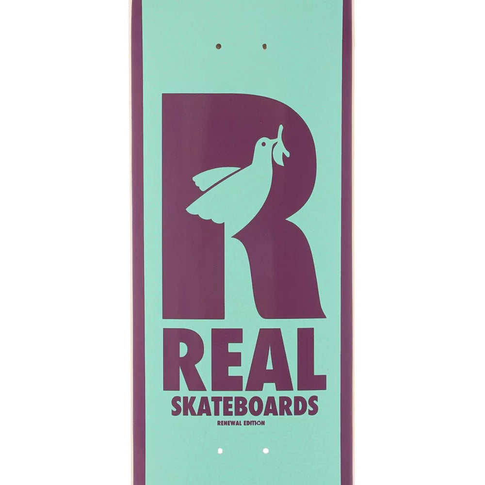 Real Doves Redux Renewal Teal 8.06 Skateboard Deck Close Up