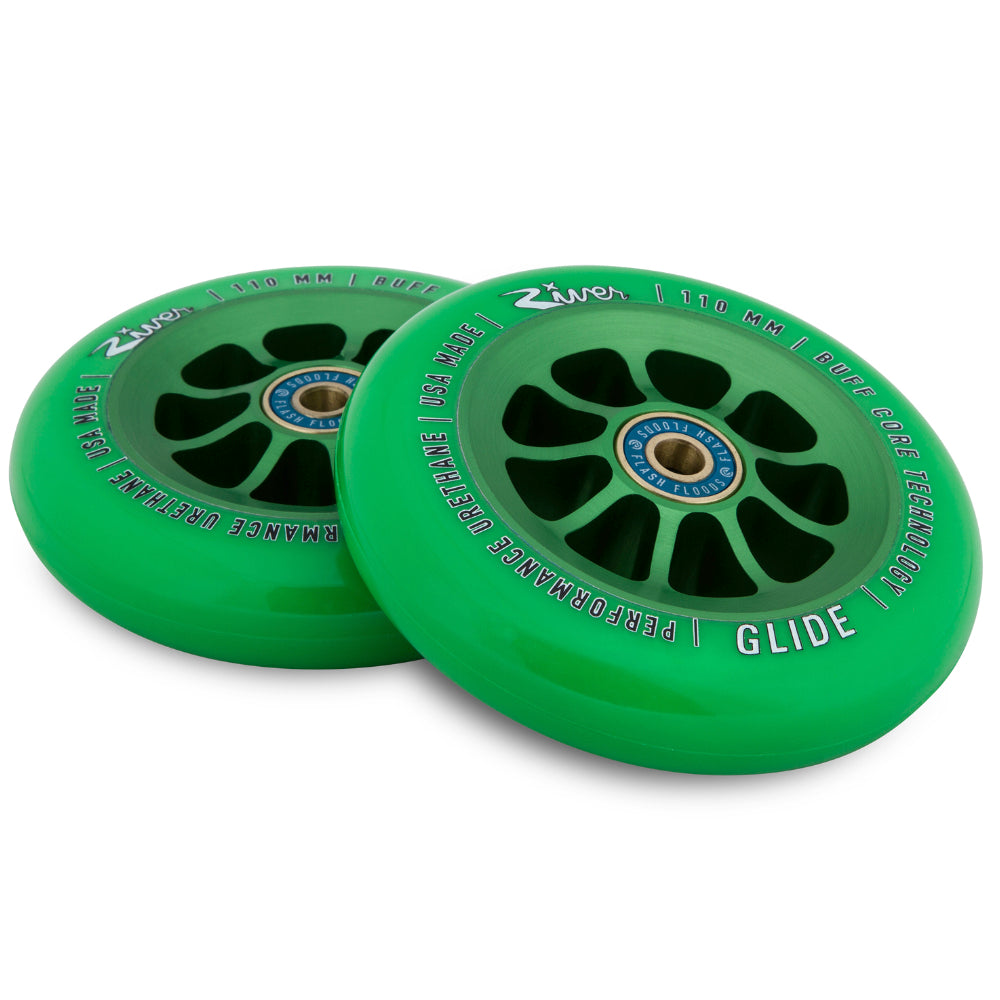 River Glides Emerald 110mm Freestyle Scooter Wheels Pair
