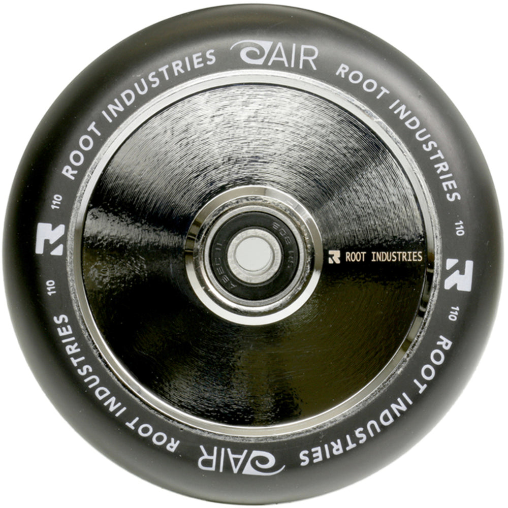Root Industries AirWheels 110mm Black Urethane Freestyle Scooter Wheels Hollow Core Mirror Chrome