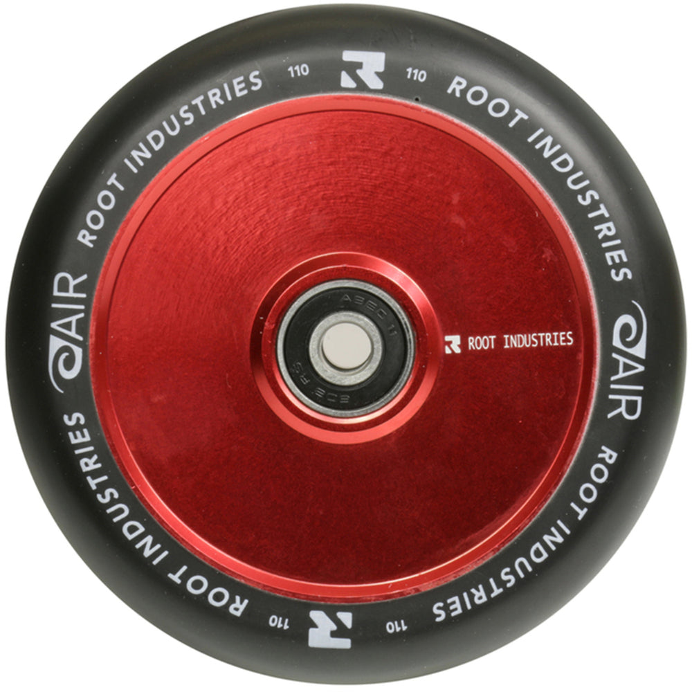 Root Industries AirWheels 110mm Black Urethane Freestyle Scooter Wheels Hollow Core Red
