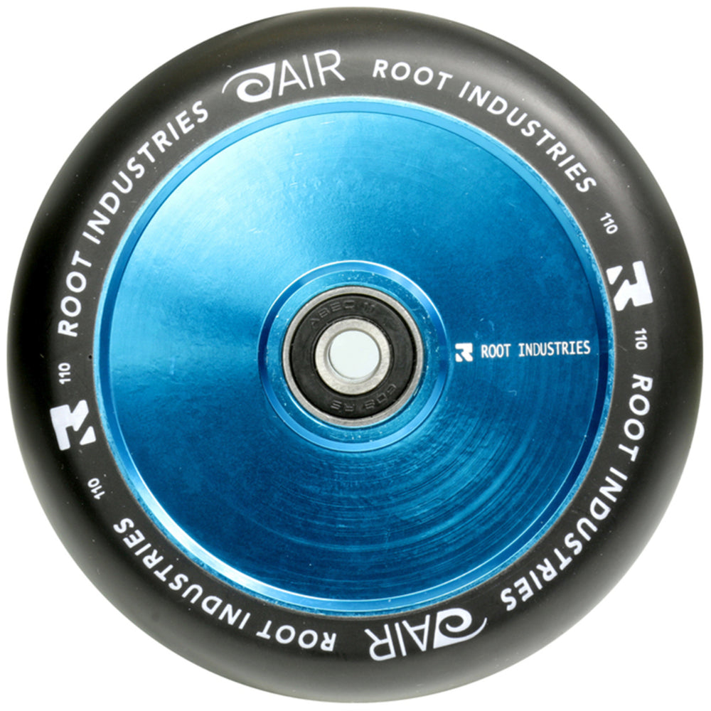 Root Industries AirWheels 110mm Black Urethane Freestyle Scooter Wheels Hollow Core Sky Blue