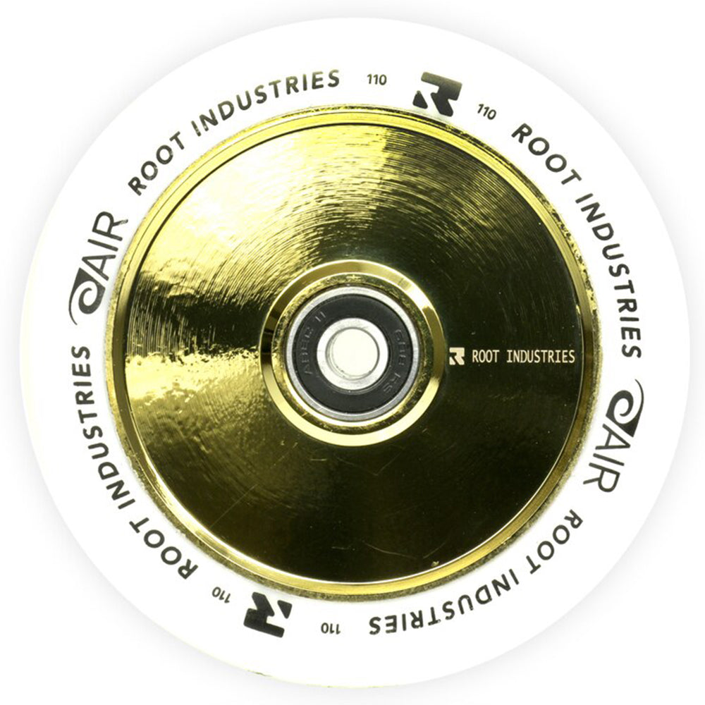 Root Industries AirWheels 110mm White Urethane (PAIR) - Scooter Wheels Gold Rush