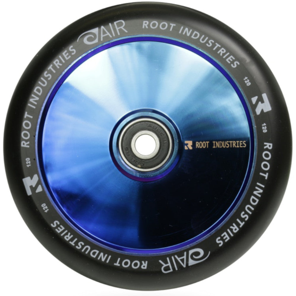 Root Industries AirWheels 120mm Black Urethane (PAIR) - Scooter Wheels Blue Ray Blue Oilslick NeoChrome
