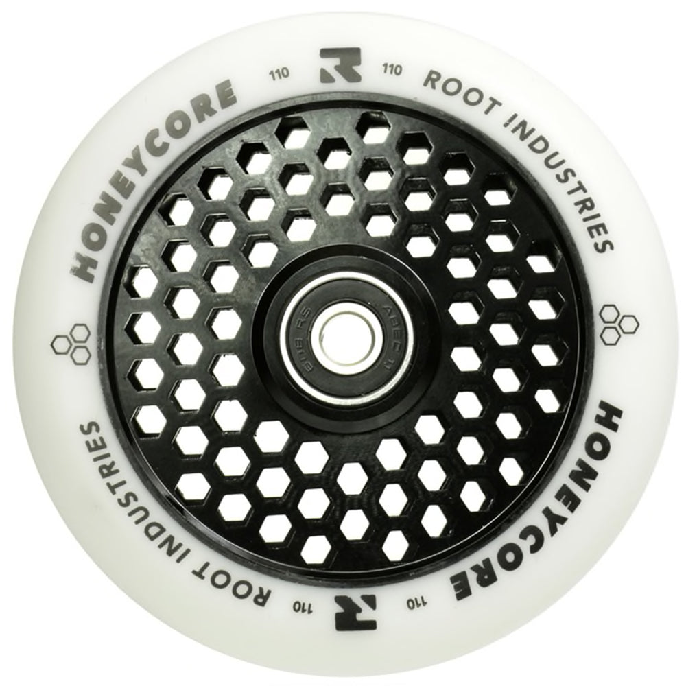 Root Industries Honeycore 110mm White PU Freestyle Scooter Wheel Black