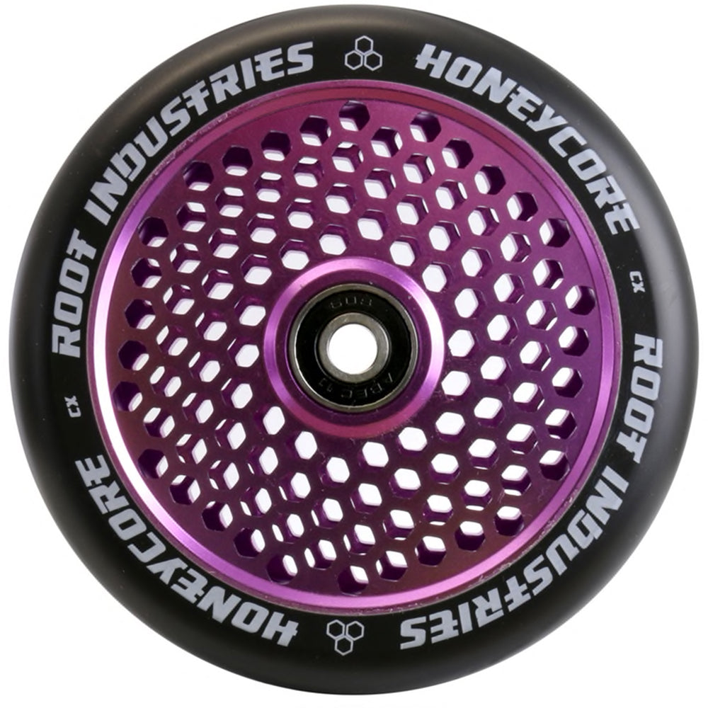 Root Industries Honeycore 120mm Black Urethane (PAIR) - Scooter Wheels Purple