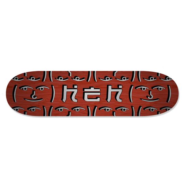 HEH OG Silver Logo Red Top / Bottom - Skateboard Deck