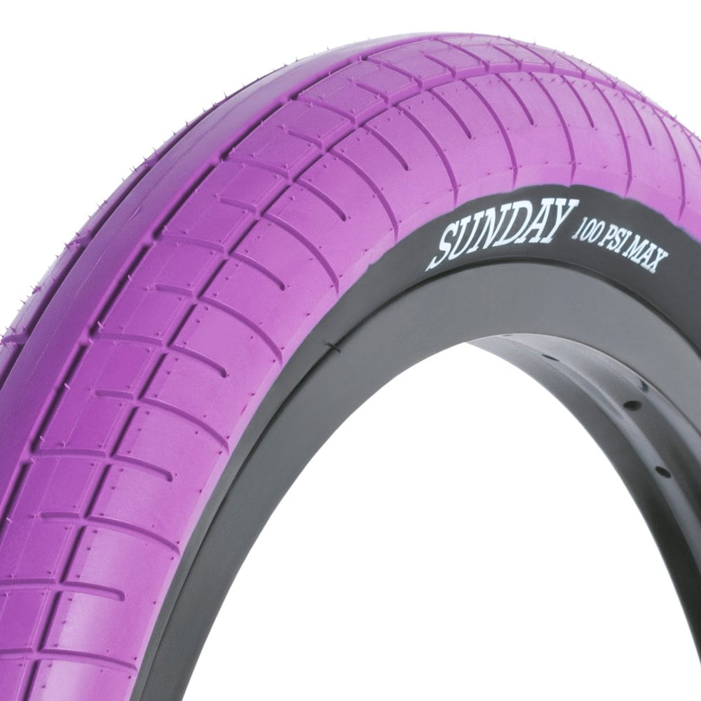 Sunday Street Sweeper Purple - BMX Tire Close-up