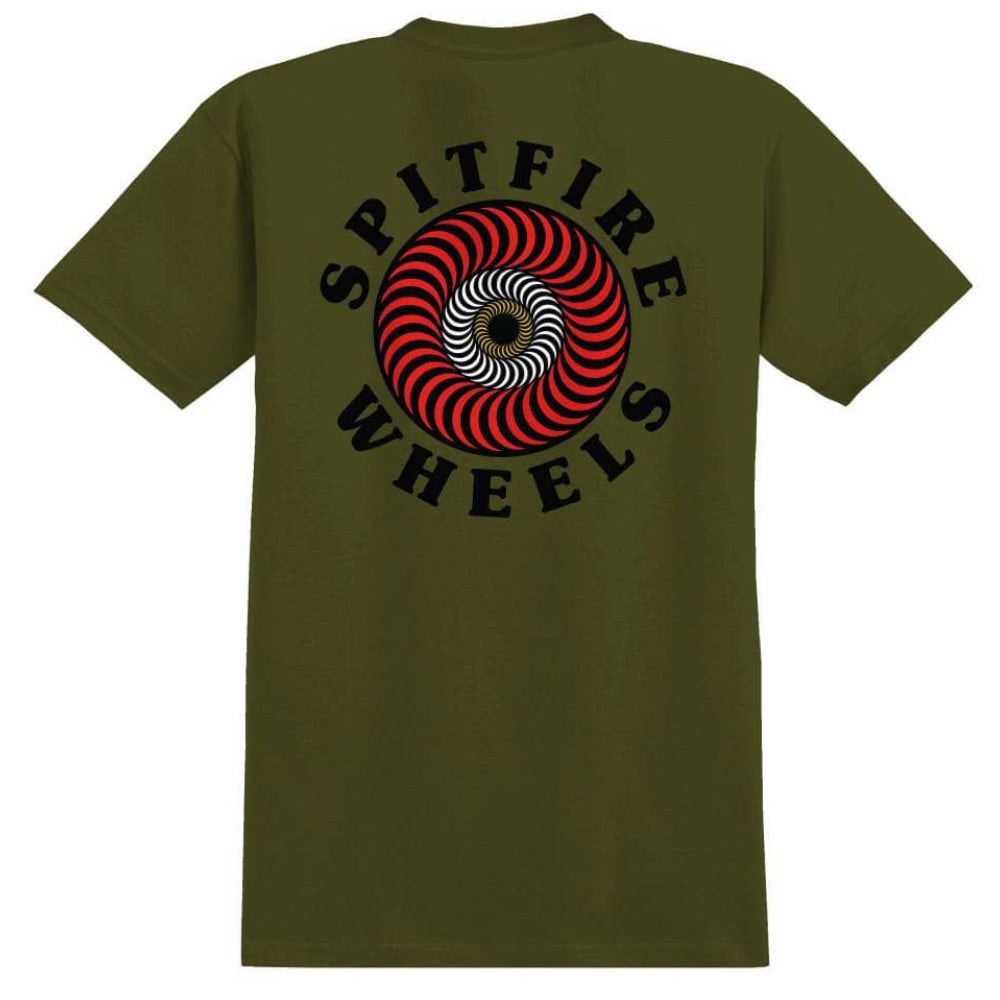 Spitfire OG Classic Fill Military Green / Multi Color Print T-Shirt Back