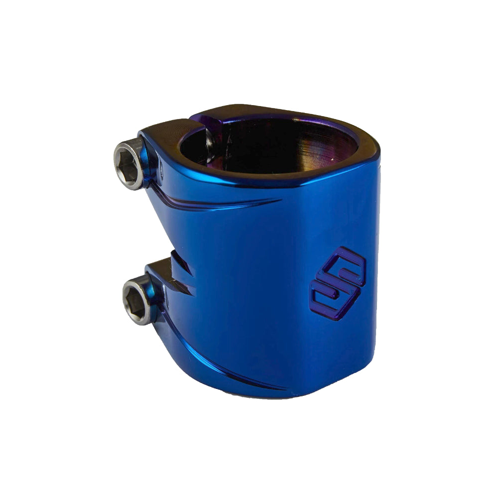 Striker Double Clamp V2 - Scooter Clamp Blue Neo Chrome 