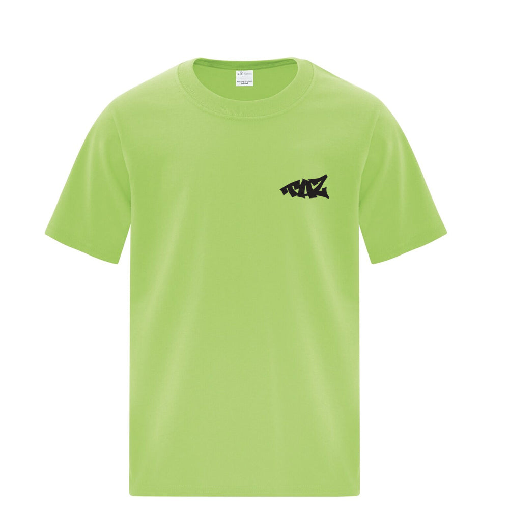 TAZ Youth T-Shirt Lime Front