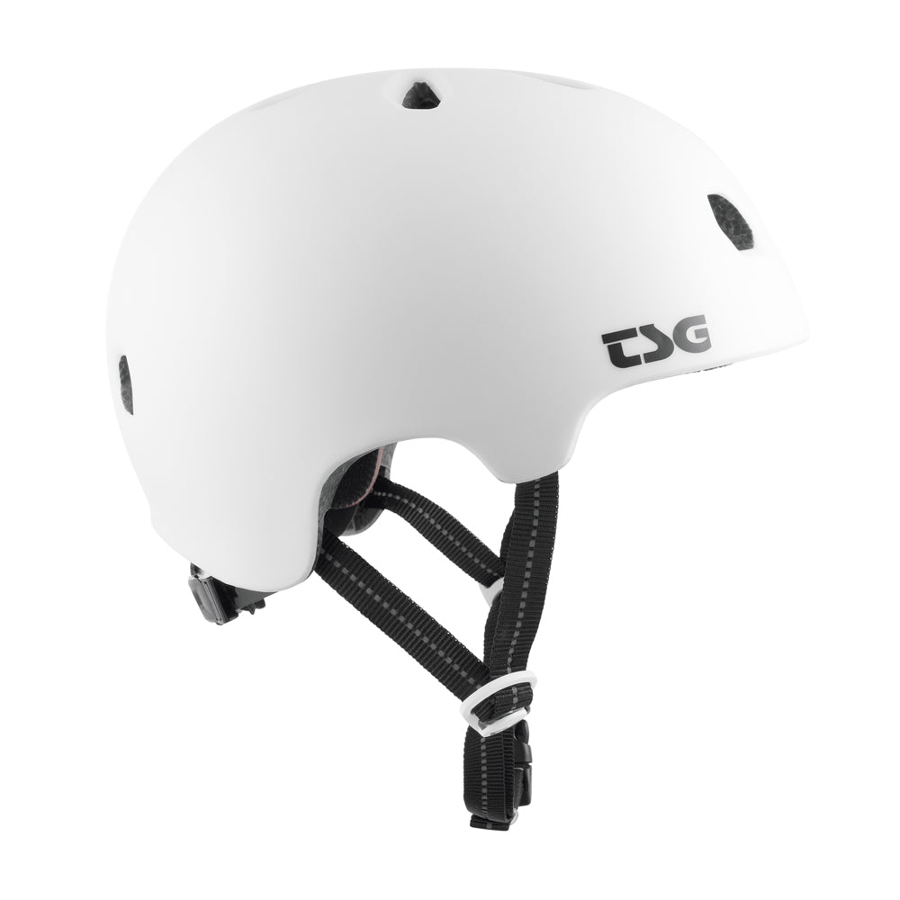 TSG The Meta Solid Color Satin White (CERTIFIED) - Helmet Side View