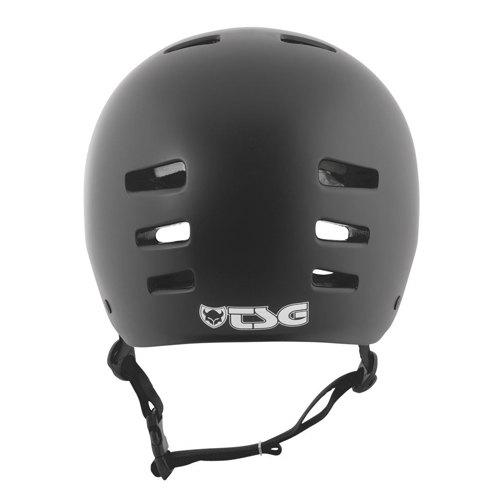 TSG Evolution Solid Color Satin Black (CERTIFIED) - Helmet Back View