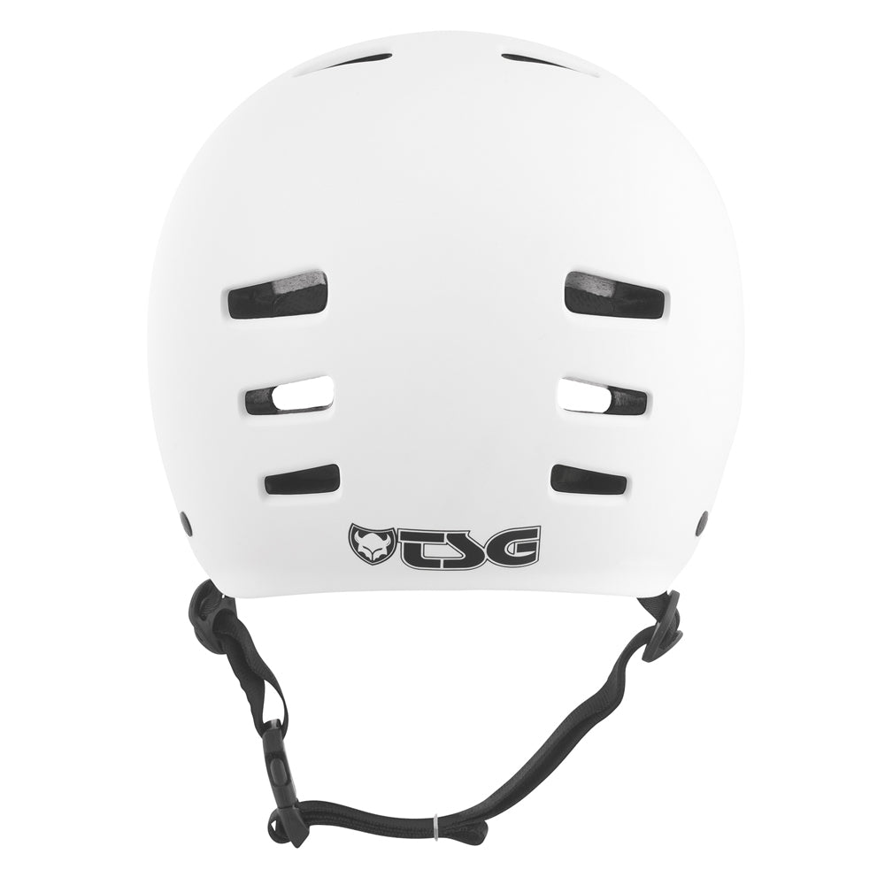 TSG Evolution Solid Color Satin White (CERTIFIED) - Helmet Back View