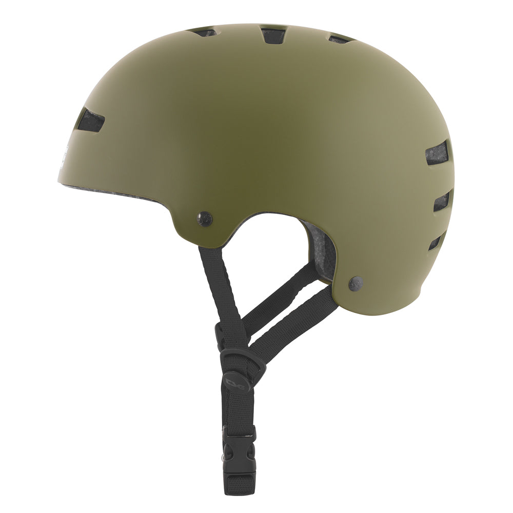 TSG Evolution Solid Color Satin Olive (CERTIFIED) - Helmet Left Side