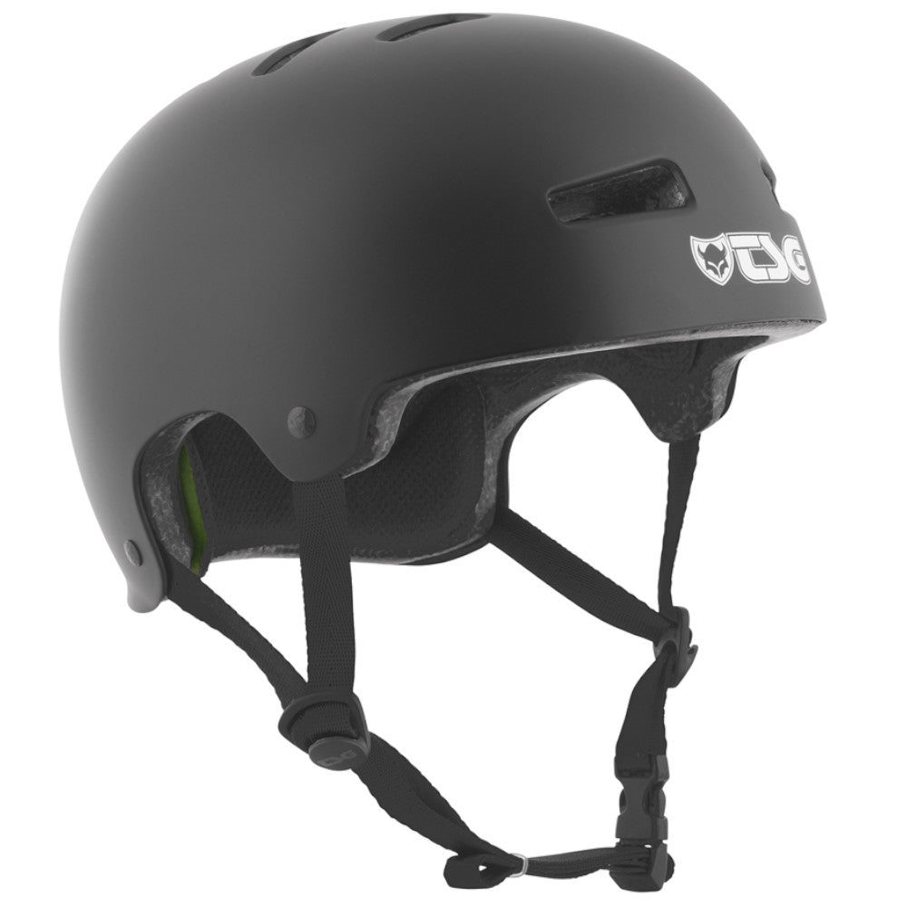 TSG Evolution Solid Color Satin Black (CERTIFIED) - Helmet Close Up