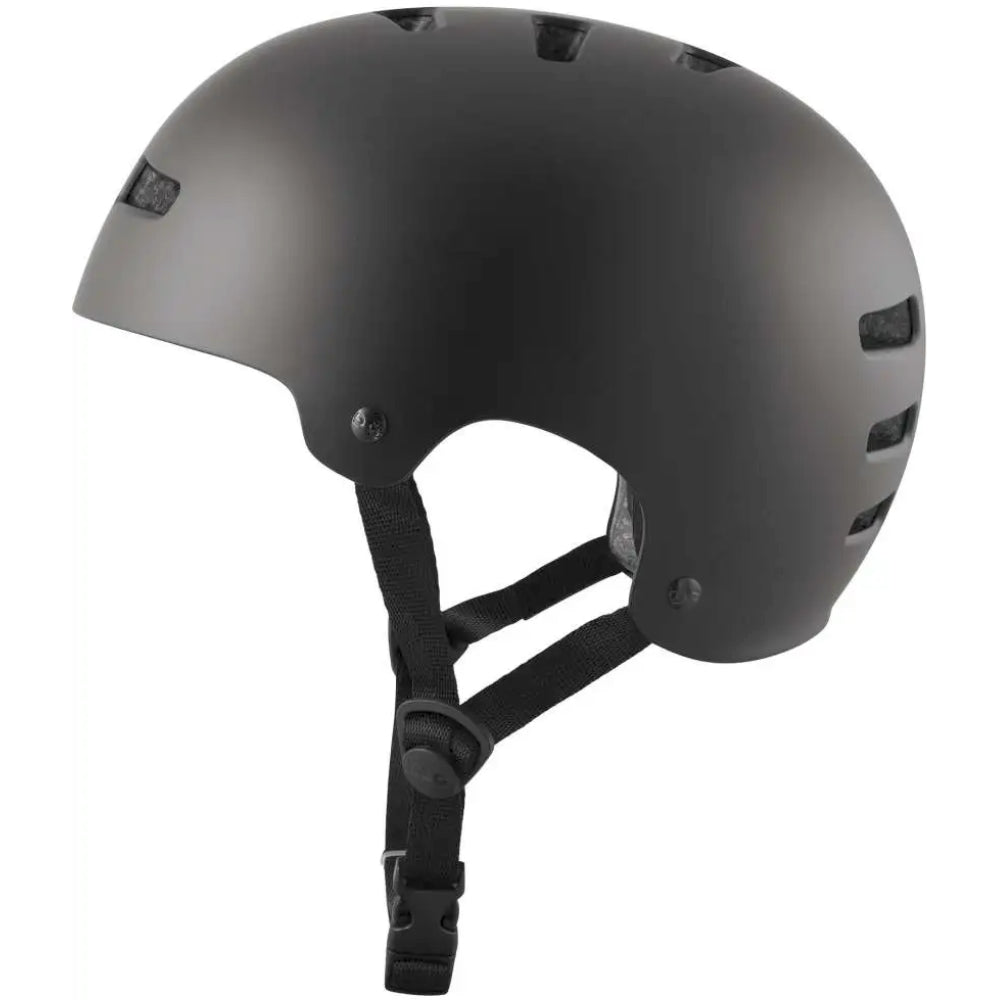TSG Evolution Solid Color Satin Dark Black (CERTIFIED) - Helmet Left