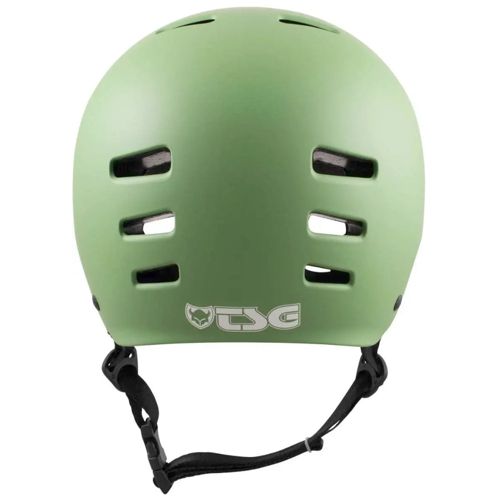 TSG Evolution Solid Color Satin Fatigue Green (CERTIFIED) - Helmet Back Logo