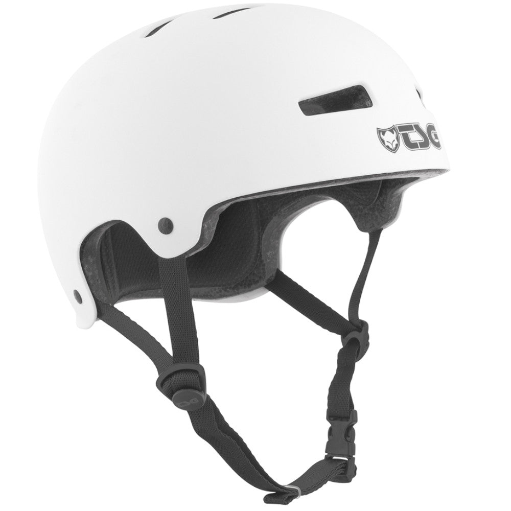 TSG Evolution Solid Color Satin White (CERTIFIED) - Helmet Close Up