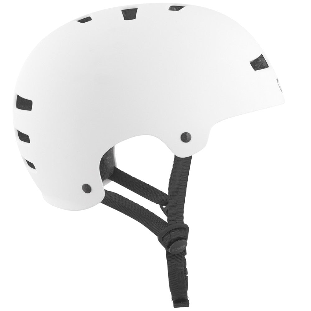 TSG Evolution Solid Color Satin White (CERTIFIED) - Helmet Side Close Up