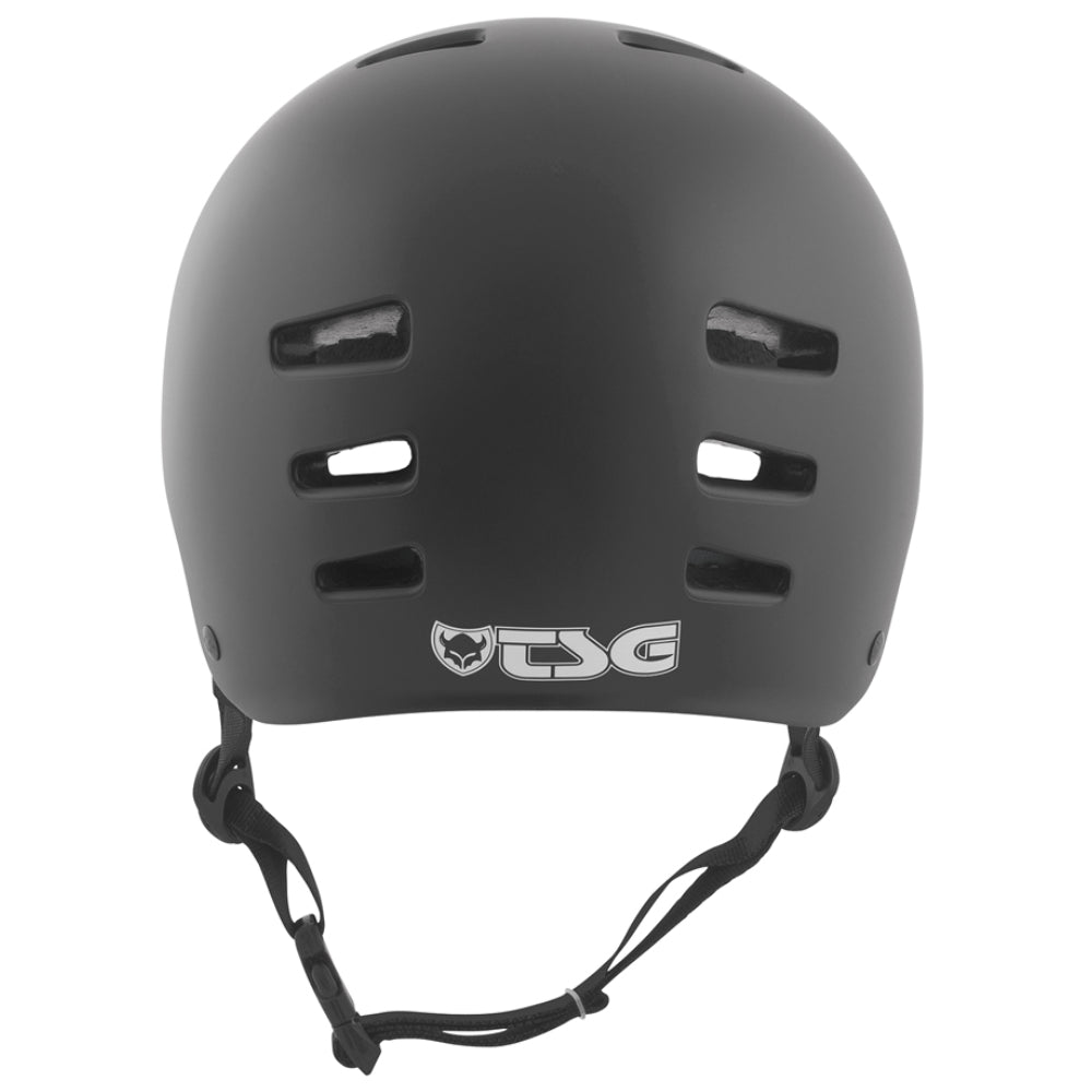 TSG Evolution Youth Solid Color Satin Black Certified Helmet Back