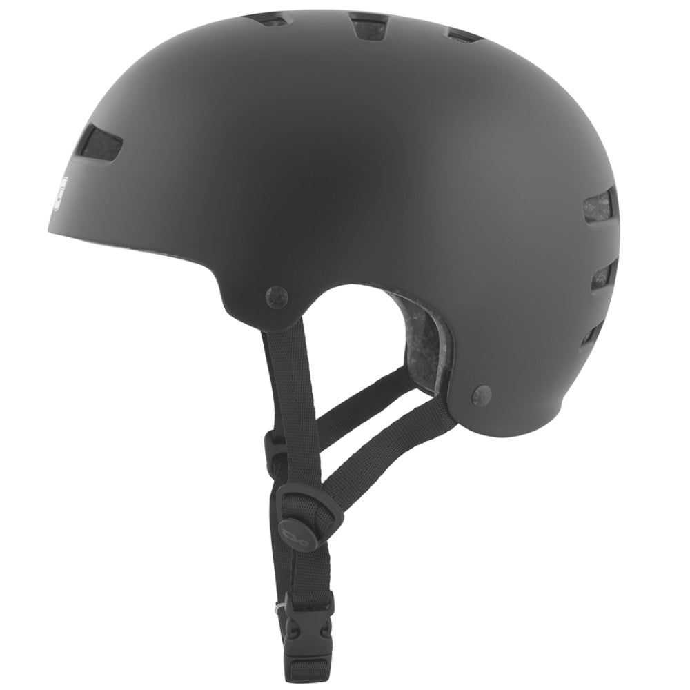 TSG Evolution Youth Solid Color Satin Black Certified Helmet Left