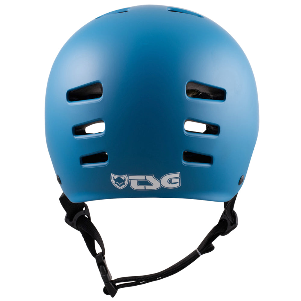 TSG Evolution Youth Solid Color Satin Deep Teal Certified Helmet Back