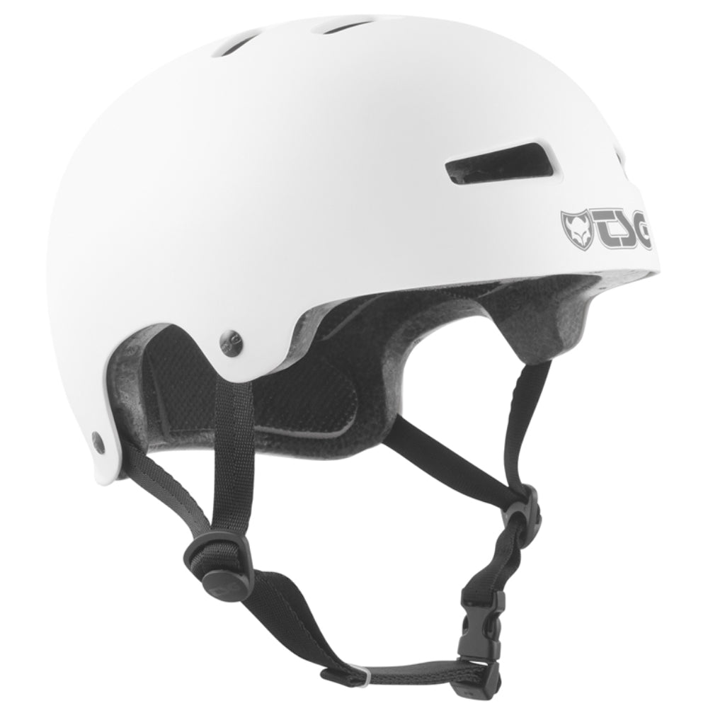 TSG Evolution Youth Solid Color Satin White Certified Helmet